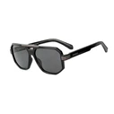 Bobroff Men's Sunglasses BFG0014-C1 (56/16/143 mm) Black Acetate Frame Grey Lenses