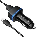 Φορτιστής Αυτοκινήτου Lamtech 2xUSB 2,4A With Type-C Cable 1M Black