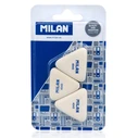 Milan Σετ Γόμες για Μολύβι 445 Τρίγωνη 40x40x40x6mm BMM10099MP 3τμχ Λευκές