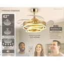 Ανεμιστήρας Οροφής Bruno BRN-0225 με LED Φως, Ac 122W, 42", O107X47Εκ., Χρυσός
