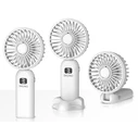 BRUNO Portable Handheld Rechargeable Fan with Base White Grey