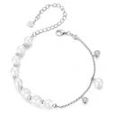 Βραχιόλι Bamoer Bsb189 με Πέρλες & Κυβική Ζιρκόνια, Ασήμι 925, Ασημί