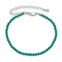 Βραχιόλι Bamoer Bsb204-Gn με Συνθετική Τουρκουάζ, Ασήμι 925, Πράσινο