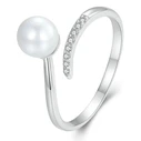 Δαχτυλίδι Bamoer Bsr497-E με Πέρλα & Ζιρκόνια, Ανοιγόμενο, Ασήμι 925