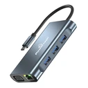 Docking Station Powertech Byl-2311 8 Θυρών, USB-C Σύνδεση, 100W Pd, Γκρι