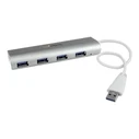 USB Hub StarTech Compact 3.0 with Built-in Cable - Aluminum - Silver - 4 ports