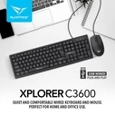 Πληκτρολόγιο Ενσύρματο Alcatroz USB and Xplorer C3600 Black