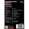 ATC-C8 Καλώδιο USB-C σε USB-C 60W 3m (ATC)