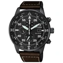 Ανδρικό Ρολόι Citizen Ca0695-17E (44mm) Δερμάτινο Λουράκι Καφέ