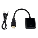 Αντάπτορας Hdmi Σε Vga Powertech Cab-H071 Με Audio Jack Μαύρο 0.20m