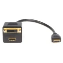 Αντάπτορας Hdmi Σε Hdmi Powertech & Dvi Cab-H168 4k/30hz 30cm Μαύρος