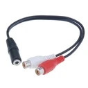 Καλώδιο 3.5mm Θηλυκό Powertech Σε 2x Rca Θηλυκό Cab-R012 0.20m Μαύρο