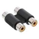 POWERTECH Adapter 2x RCA Female to Female CAB-R022 Black