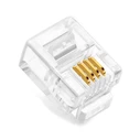 Plug Γραμμής Τηλεφώνου Powertech RJ11 6P4C, 100Τεμ