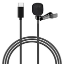 Μικρόφωνο Powertech Cab-Uc048 Με Ενσωματωμένο Clip-On, USB-C, 1.5M Μαύρο