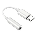 Αντάπτορας USB-C Powertech σε 3.5mm CAB-Uc084, Λευκός