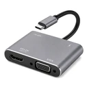 POWERTECH Docking Station USB-C 4 θυρών HDMI 4K PD 100W Γκρι (CAB-UC101)