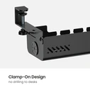 BRATECK Cable Management Γραφείου CC11-22-1, Μεταλλικό, 494x167x196mm, Μαύρο