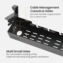 BRATECK Cable Management Γραφείου CC11-22-2, Μεταλλικό, 894x167x196 mm, Μαύρο