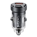 Φορτιστής Αυτοκινήτου Usams US-CC175, USB & USB-C, 45W, QC & PD, μαύρος