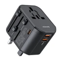 Αντάπτορας-Φορτιστής Πρίζας Usams US-CC179, USB-C & 2x USB, universal, 20W, Μαύρος