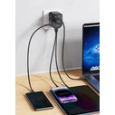 Αντάπτορας-Φορτιστής Πρίζας Usams US-CC179, USB-C & 2x USB, universal, 20W, Μαύρος
