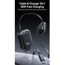 Φορτιστής Τοίχου Usams CC296 με Καλώδιο, USB & USB-C, 30W, Μαύρος