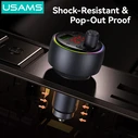 USAMS FM Transmitter & Charger CC328 USB/USB-C 30W Bluetooth Black