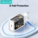Usams Φορτιστής Χωρίς Καλώδιο με Θύρα USB-C 30W Quick Charge 3.0 Λευκός (T69)