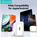 Usams Φορτιστής Χωρίς Καλώδιο με Θύρα USB-C 30W Quick Charge 3.0 Λευκός (T69)