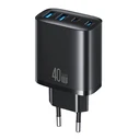 Usams Φορτιστής Χωρίς Καλώδιο με 2 Θύρες USB-A και 2 Θύρες USB-C 40W Power Delivery Μαύρος (T70)