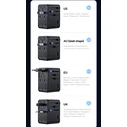 USAMS φορτιστής/αντάπτορας πρίζας CC334, USB & 3x USB-C, universal, 100W, GaN, μαύρος
