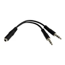 Αντάπτορας Ήχου StarTech.com 3.5mm Audio Jack Y Cable - Headset Splitter - 1 x 3.5mm 4 Position Socket 2 x 3.5mm 3 Position Plug - Black