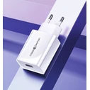 Φορτιστής Πρίζας Usams T22, 1x USB, QC3.0 18W 3A, λευκός