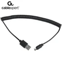 Καλώδιo USB Cablexpert COILED Micro 1,8m Black
