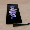 Καλώδιο USB Cablexpert Angled BRAIDED USB-C MALE-MALE CHARGING & DATA 0.2M Black