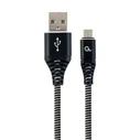 Καλώδιo USB Cablexpert PREMIUM COTTON BRAIDED Micro 1M Black/WHITE
