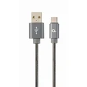 Καλώδιo USB Cablexpert PREMIUM SPIRAL METAL Type-C 1M METALLIC GREY