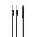 Αντάπτορας 3,5mm Cablexpert 4-PIN to 2x3.5MM STREO PLUG Black METAL Connectors