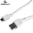 Καλώδιo USB Cablexpert Micro WHITE COLOR 1M
