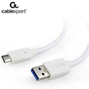 Καλώδιo USB Cablexpert 3.0 AM to Type-C 0.5M WHITE