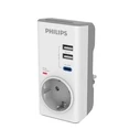 Μονόπριζο Ασφαλείας Philips CHP8010W/GRS με 2USB+Type-C, 3680W, 380J