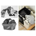 Καλάθι Διαχωρισμού Απλύτων Cln-0050 με 2 Σάκους, 60X38X60Mm, Μαύρο-Λευκό