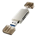 Card Reader Cabletime CT-Acmcd2-Zg για Sd & Micro Sd, Usb/USB-C, 5Gbps, Γκρι