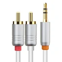 Cabletime Καλώδιο Ήχου 3.5mm male - 2x RCA male Λευκό 3m με Επίχρυσους Ακροδέκτες CT-AV314-P12G-W3