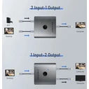 CABLETIME HDMI switch CT-HS4K-2G, 2 σε 1 / 1 σε 2 bidirectional, 4K/60Hz, γκρι