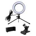 Ring Light Cabletime LED CT-Lrl6-Pb με Μίνι Τρίποδα & Σφιγκτήρα, Βάση Φ16Cm