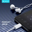 Handsfree Ακουστικά Celebrat με Μικρόφωνο D12, Type-C, 1.2m, μαύρα