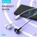 Handsfree Ακουστικά Celebrat με Μικρόφωνο D13, Type-C, 1.2m, λευκά