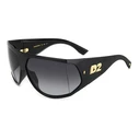 Dsquared2 D2-0124-S-2M2 Men's Sunglasses - Black Acetate Frame, Grey Gradient Lens, 75/11/115 mm